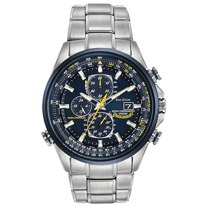 Годинник CHRONOSTEEL Pilot, сталь і синій циферблат