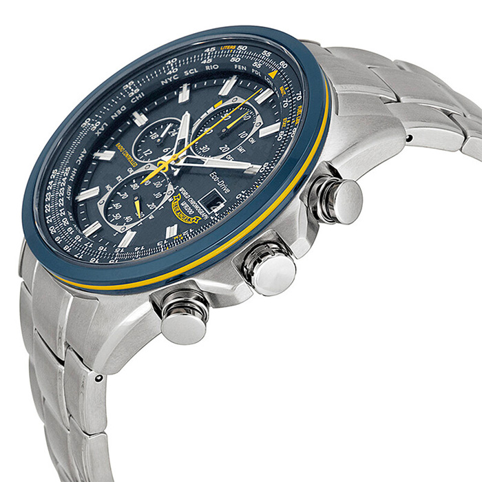 Годинник CHRONOSTEEL Pilot, сталь і синій циферблат