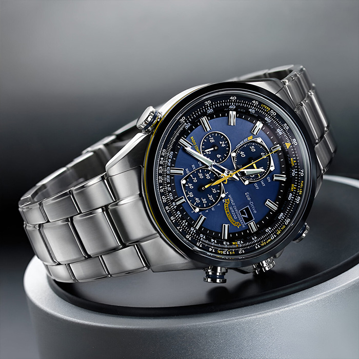 Годинник CHRONOSTEEL Pilot, сталь і синій циферблат