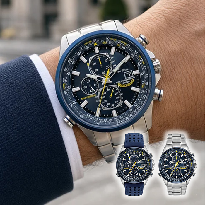 Годинник CHRONOSTEEL Pilot, сталь і синій циферблат